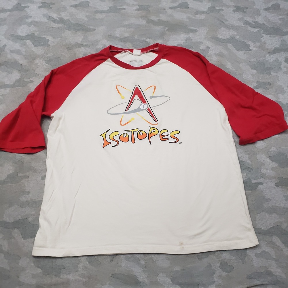 Albuquerque Isotopes Baseball Shirt Mens XL White Half Sleeve Raglan